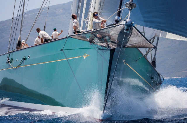 The 40 Strong Crew of Hetairos Were Powerful On and Off the Race Course. Carlo Borlenghi / Studio Borlenghi The 40 Strong Crew of Hetairos Were Powerful On and Off the Race Course. Carlo Borlenghi / Studio Borlenghi