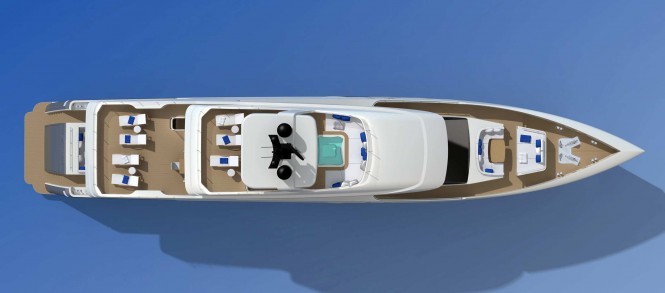 Motor yacht CM42 concept - upview Motor yacht CM42 concept - upview