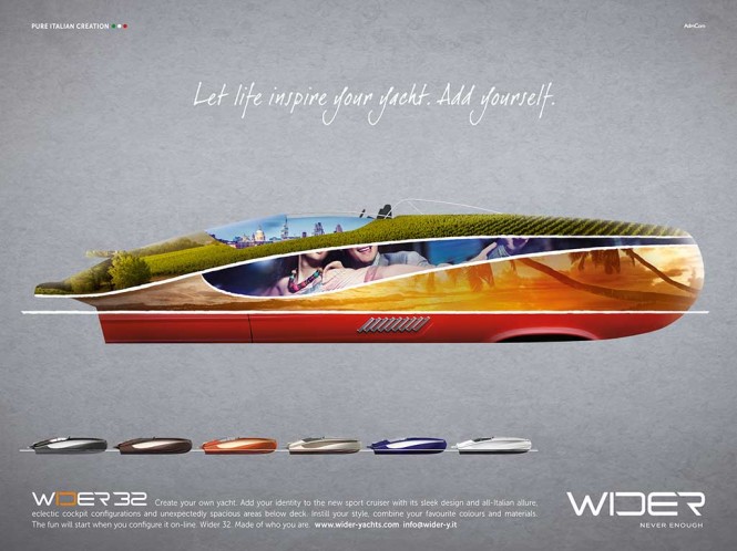 Marketing campaign for new Wider 32′ yacht tender released by Wider Yachts
