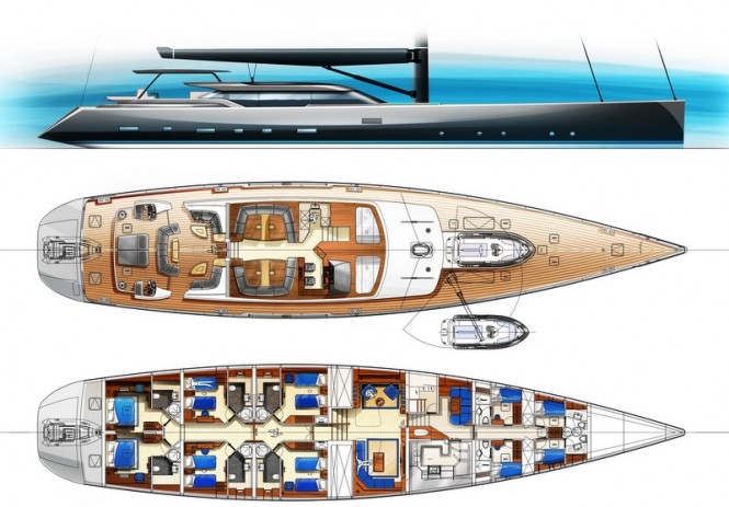 New 44m Charter Yacht project by Tony Castro Yacht Design
