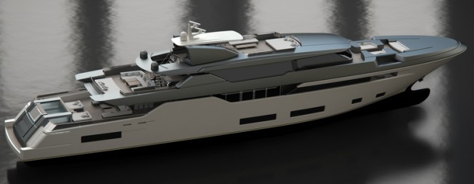 Interior rendering of 55m FEBO yacht concept by Zuccon SuperYacht Design