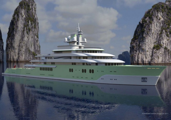 New 120m mega yacht MAZU concept by Matthew Trustam Design