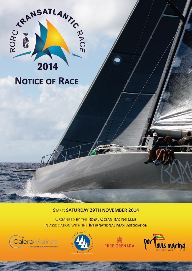 Publication of Notice of Race for RORC Transatlantic Race