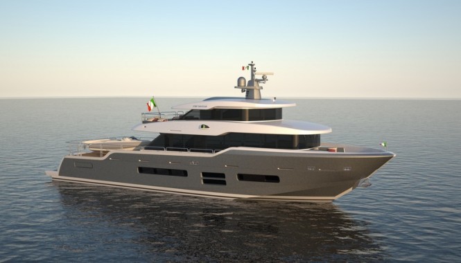 Works in progress on Oceanic 90′ motor yacht hull #1 and Oceanic 140′ superyacht hull #1 Dielec
