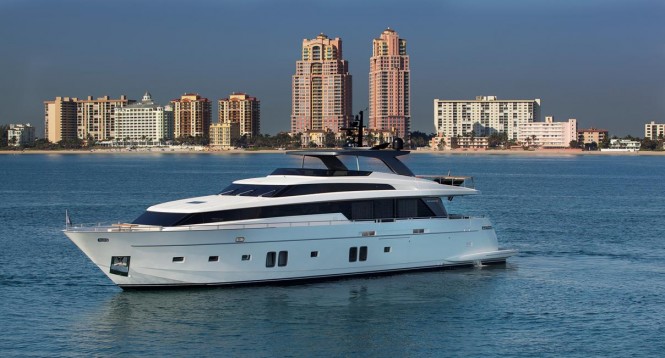 Sanlorenzo Yacht SL104-592 displayed at 2014 Palm Beach Boat Show