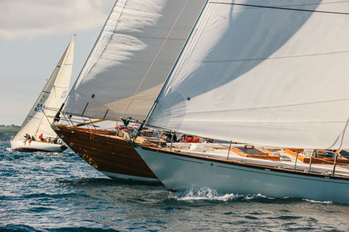 Luxury sailing yachts competing in the Pendennis Cup 2014 on Day 1 Luxury sailing yachts competing in the Pendennis Cup 2014 on Day 1