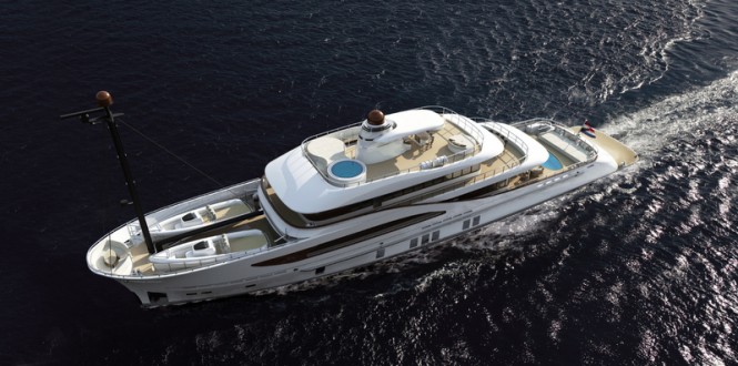 Luxury yacht Z164 from above Luxury yacht Z164 from above