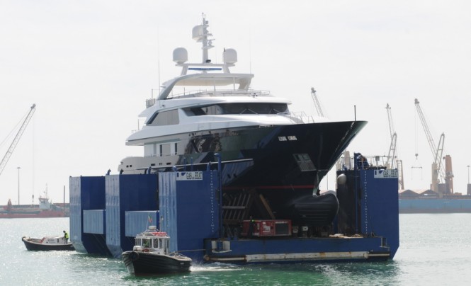 Launch of 6th 46Steel motor yacht TRIDENT at Sanlorenzo