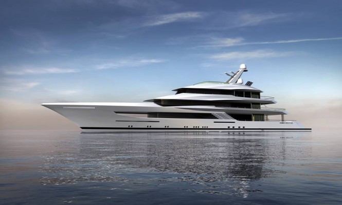 New 70m motor yacht designed by Bannenberg & Rowell under construction at Feadship