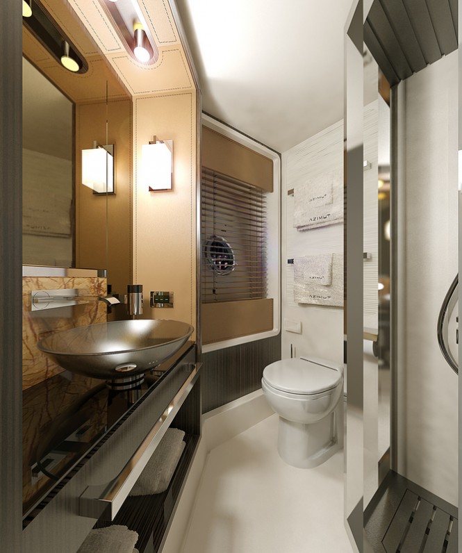 Superyacht Azimut 77S - VIP Cabin - Bathroom Superyacht Azimut 77S - VIP Cabin - Bathroom