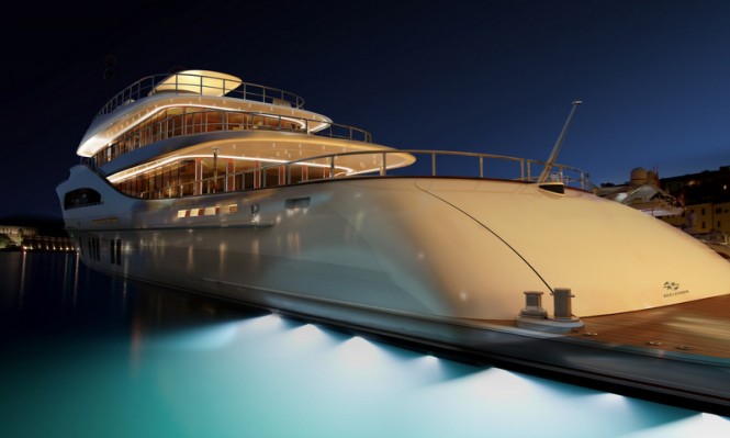 Superyacht Z164 by night Superyacht Z164 by night
