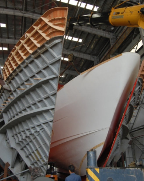 Construction of 133ft IAG tri-deck motor yacht SERENITY progressing well
