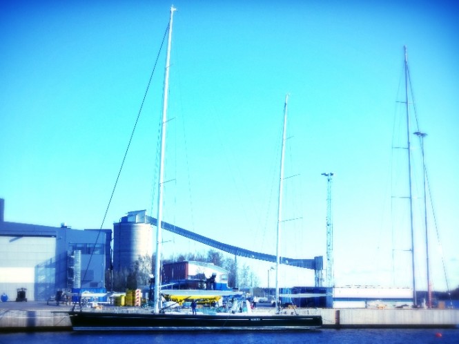 RSB Rigging Solutions to re-step Wally 105 sailing yacht NARIIDA at Baltic Yachts