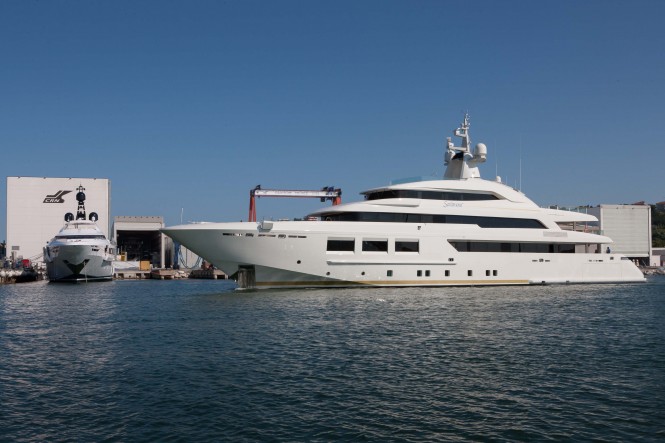 61m CRN 133 SARAMOUR yacht leaves CRN shipyard in Ancona