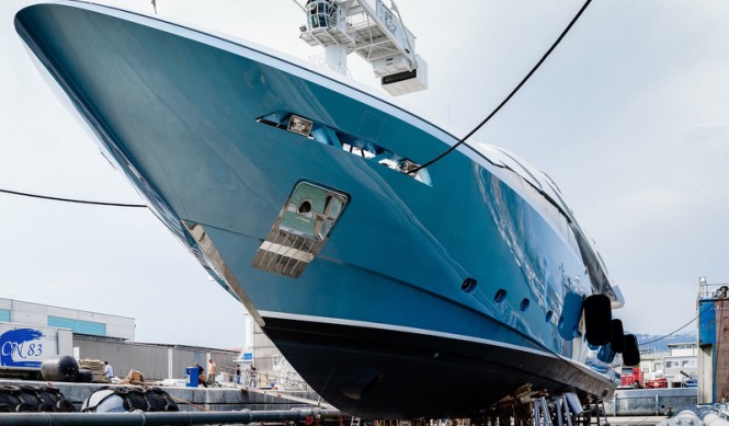 Launch of Admiral Regale 45 superyacht FLYING DRAGON at The Italian Sea Group Shipyard