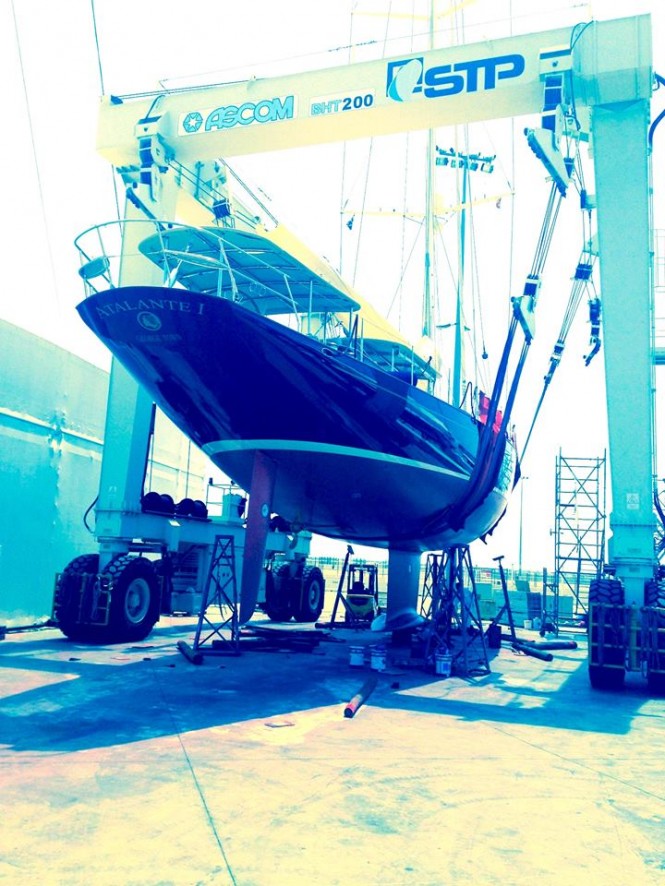 Sailing yacht ATALANTE ready for re-launch after annual antifoul with Absolute Boat Care