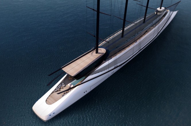 Phoenicia II Yacht Concept from above Phoenicia II Yacht Concept from above