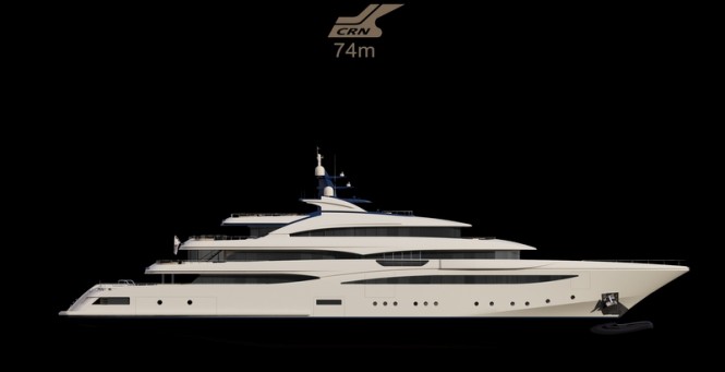 New 74m motor yacht CRN 131 under construction at CRN Shipyard