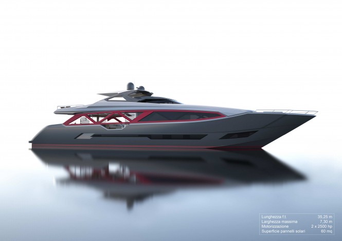 A-Sign Studio among IY&A Awards 2015 Finalists with 35m Planing Fiberglass Yacht Concept