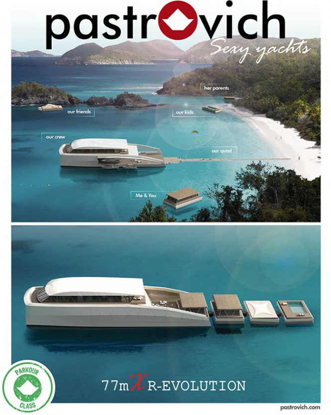 Latest 77m Parkour Class motor yacht X R-EVOLUTION project by Pastrovich