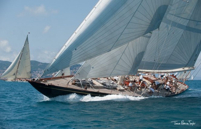 Photos of Dykstra-refitted sailing yacht Shamrock V at Argentario Sailing Week 2014