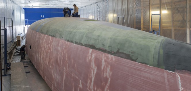 Hull of super yacht Swan 115-001 Hull of super yacht Swan 115-001