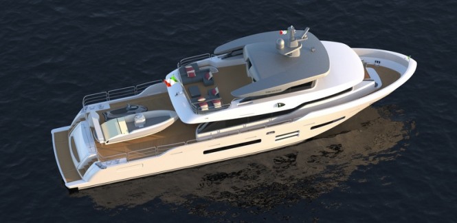 Luxury yacht Dolce Vita from above Luxury yacht Dolce Vita from above
