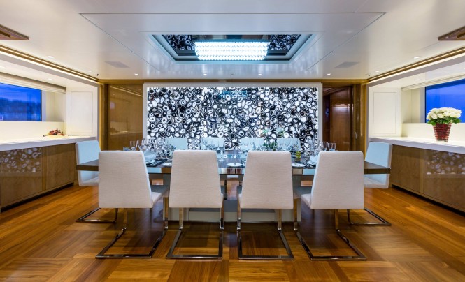 Superyacht Galaxy - Dining - Photo by Jeff Brown Superyacht Galaxy - Dining - Photo by Jeff Brown