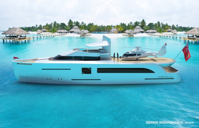 Latest 42m motor yacht ANOTHER DIMENSION concept by Dennis Ingemansson