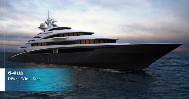 84m Oceanco motor yacht WHITE STAR concept (Project DP027) designed by Armin Koren from Venetian Design