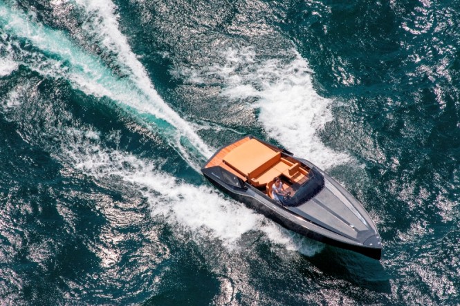 Frauscher 747 Mirage yacht tender running Frauscher 747 Mirage yacht tender running