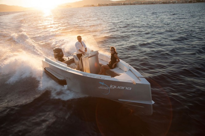 Iguana 29 yacht tender at full speed Iguana 29 yacht tender at full speed