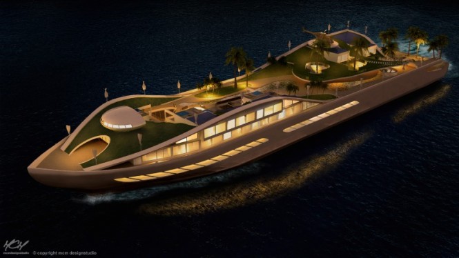 MCM Designstudio nominated for IY&A Award 2015 with Floating Island/Mega yacht ISLAND (E)MOTION concept