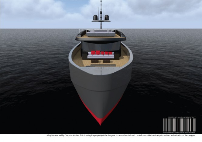 Project MY385_CMA Yacht - front view Project MY385_CMA Yacht - front view