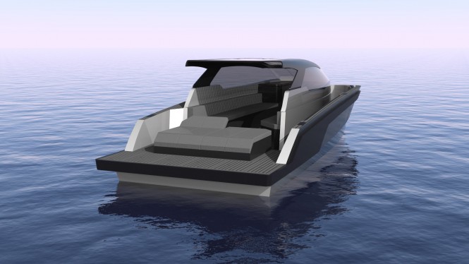 SUV-11 luxury yacht tender design - aft view SUV-11 luxury yacht tender design - aft view