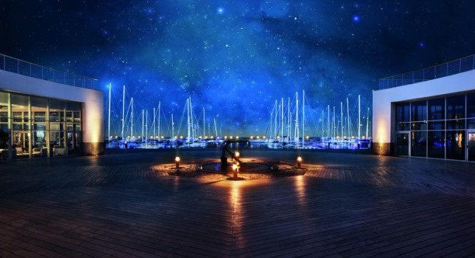 The night piazza view at Karpaz Gate Marina The night piazza view at Karpaz Gate Marina
