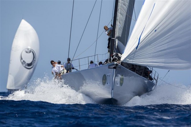 ALEGRE (GBR) sailing downwind to defend her leadership in the Mini Maxi Rolex World Championship - Photo by Rolex Carlo Borlenghi ALEGRE (GBR) sailing downwind to defend her leadership in the Mini Maxi Rolex World Championship - Photo by Rolex Carlo Borlenghi