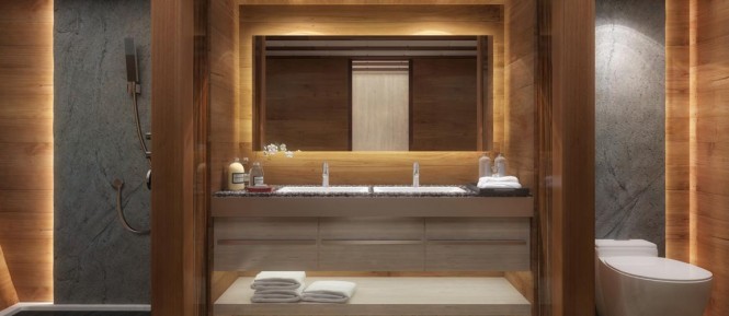 LAMIMA Yacht - Twin Bathroom Rendering LAMIMA Yacht - Twin Bathroom Rendering