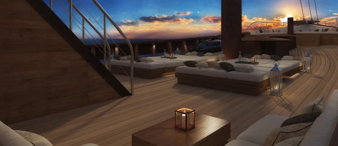 LAMIMA yacht - Main deck rendering LAMIMA yacht - Main deck rendering
