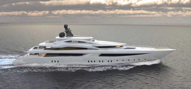 Luxury yacht Columbus Sport Oceanic 70 - side view Luxury yacht Columbus Sport Oceanic 70 - side view