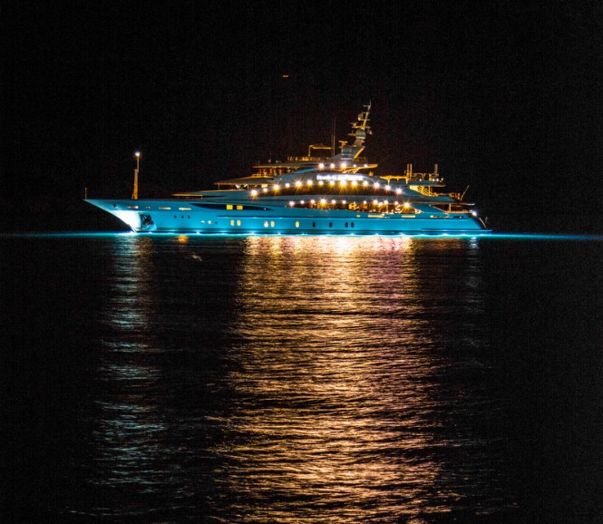 Mega yacht Diamonds Are Forever - side view - Photo credit to Daniel Kennerknecht Mega yacht Diamonds Are Forever - side view - Photo credit to Daniel Kennerknecht