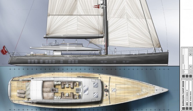 New 36,5m Sailing Yacht Concept for Kingship revealed by Barracuda Yacht Design at MYS 2014