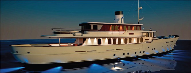 Stephen Huish Design unveils interior for 40m Classic Tri-Deck Motor Yacht by Sarp Yachts