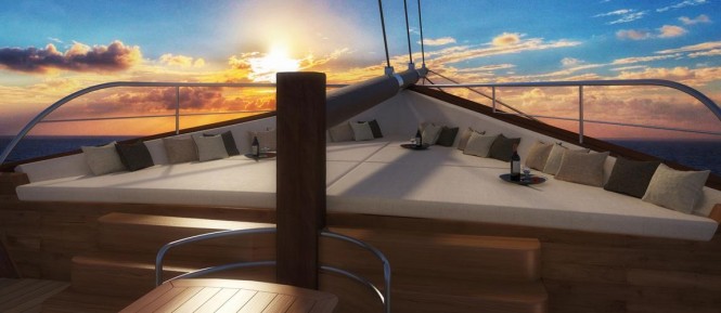 Rendering of the main deck - Super Yacht LAMIMA Rendering of the main deck - Super Yacht LAMIMA