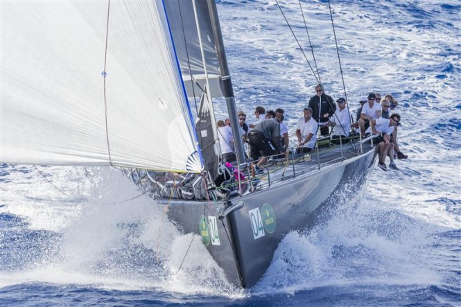 Sir Peter Ogden's JETHOU (GBR) surfing the waves at full speed downwind - Photo by Rolex Carlo Borlenghi Sir Peter Ogden's JETHOU (GBR) surfing the waves at full speed downwind - Photo by Rolex Carlo Borlenghi