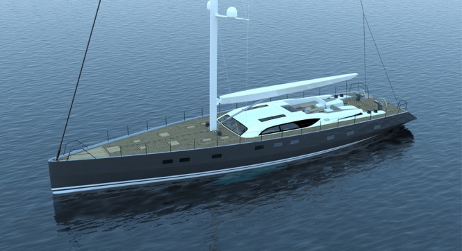 30m Sarp sailing yacht THE GEM with interior design by Stephen Huish