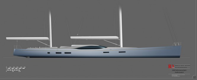 New 46m (150’) sailing yacht concept by Rob Doyle Design