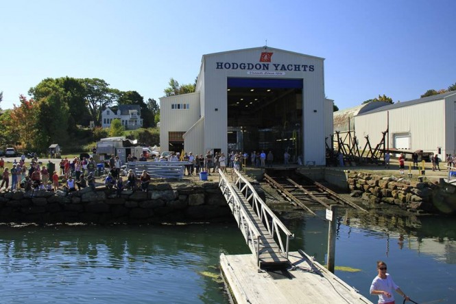 Photos from launch of 100 Super Maxi Yacht COMANCHE by Hodgdon Yachts