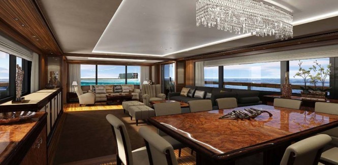 Luxury yacht 460Exp-115 Main Salon Luxury yacht 460Exp-115 Main Salon
