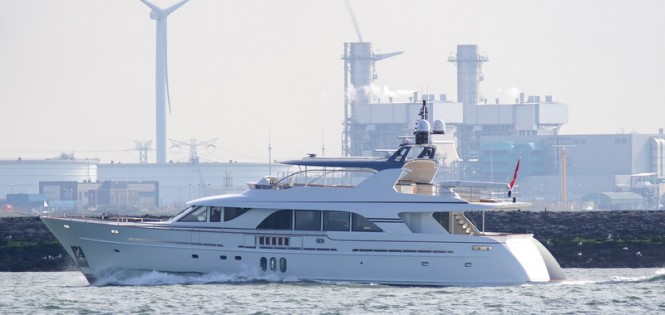 Photos: Mulder 98 Flybridge superyacht YN 1391 coming back from sea trials in the North Sea